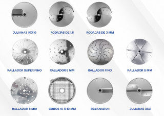 PROCESADOR DE VERDURAS 11 DISCOS DE CORTE