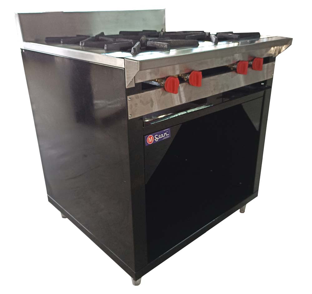 Cocina a gas 4 Hornillas Hondas y Gabinete