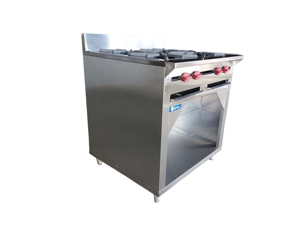 Cocina a gas 4 Hornillas Hondas y Gabinete