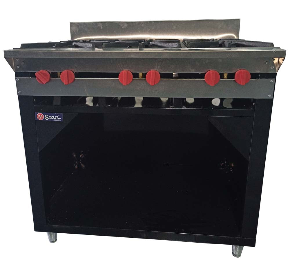 Cocina a gas 6 Hornillas Hondas y Gabinete