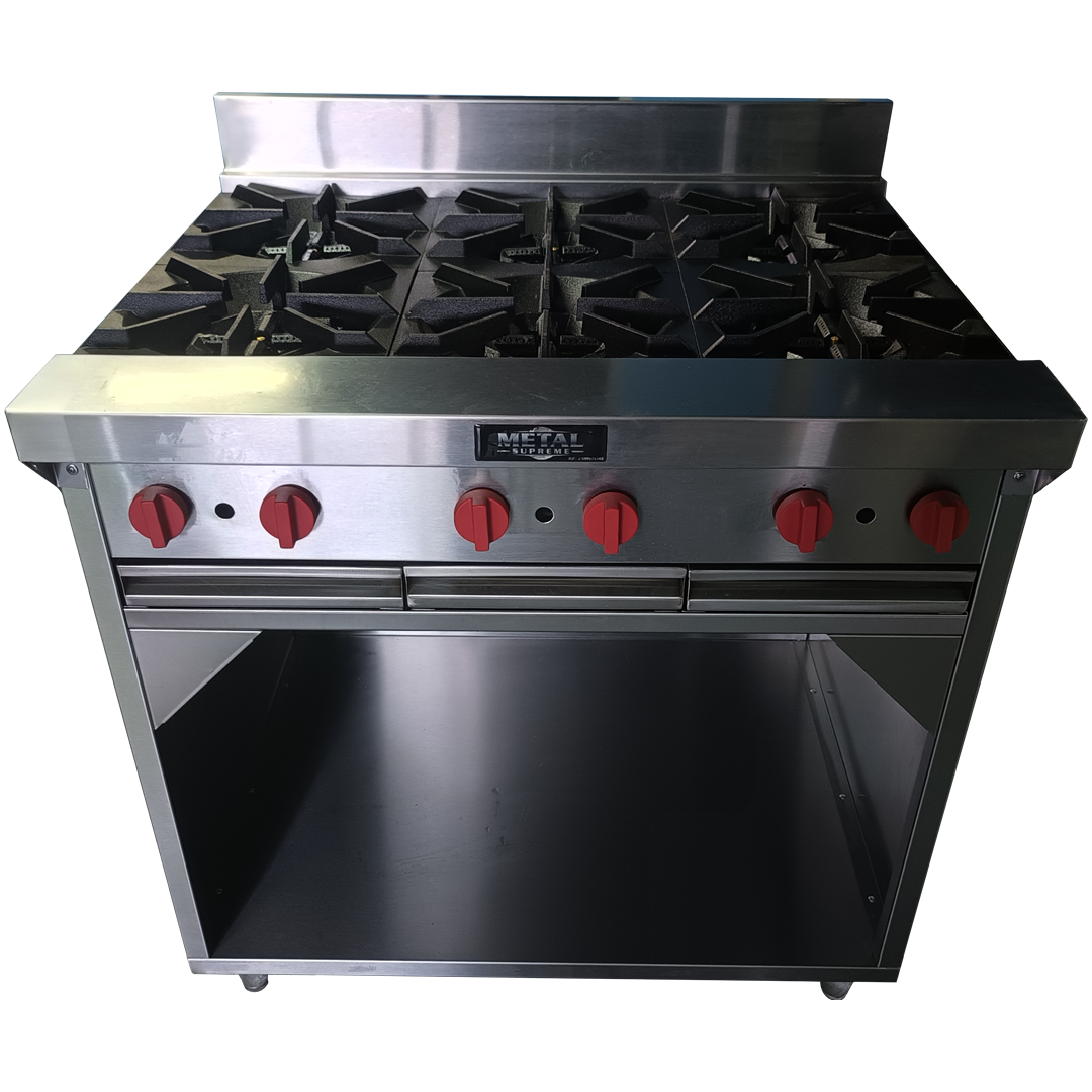 Cocina a gas 6 Hornillas Hondas y Gabinete
