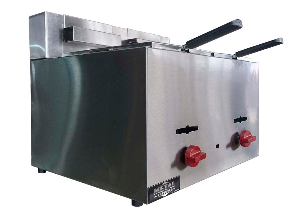 Freidor a gas de Mostrador 2 cesta 8Lts. de aceite