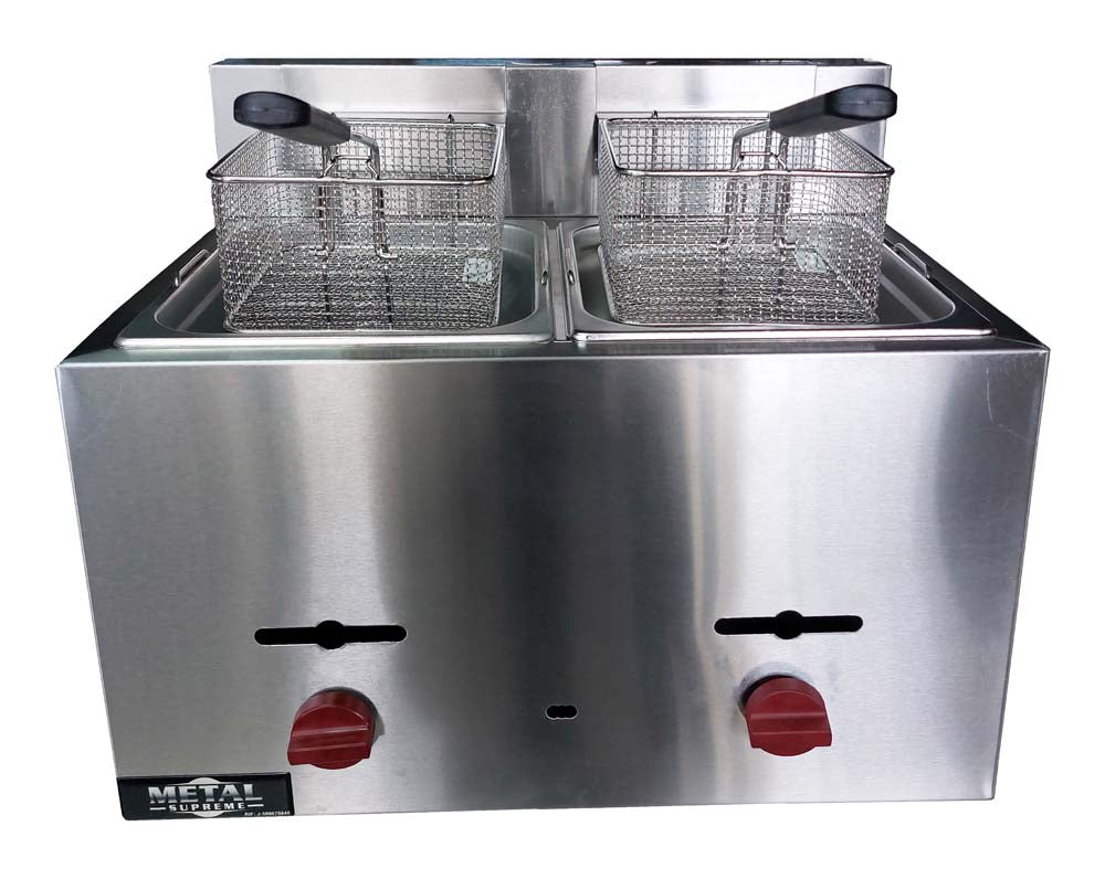 Freidor a gas de Mostrador 2 cesta 8Lts. de aceite