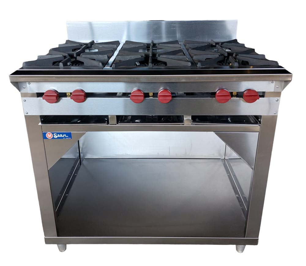 Cocina a gas 6 Hornillas Hondas y Gabinete