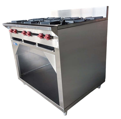 Cocina a gas 6 Hornillas Hondas y Gabinete