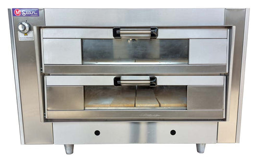 Horno a gas 2 Camaras AI, Boc 14, Piso Refractario, Puerta de vidrio