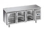 MESA DE TRABAJO REFRIGERADA CON 4 PUERTAS DE CRISTAL CHILLGLASS553